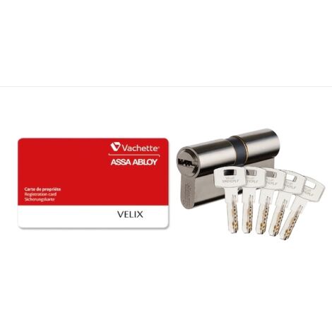 Cylindre double entrée à profil européen VELIX - ASSA ABLOY VACHETTE              N/A                                50 mm  30 mm                Nickelé