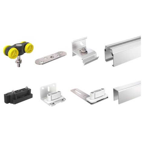 Kit complet garniture et rail Win-slide R - 1 vantail - charge 80 kg - rail de 2 m - MANTION