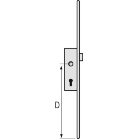 Crémone jet à inverseur cote D fixe 600 mm à larder longueur 979 mm pour châssis 2 vantaux avec fouillot à 15 mm - FERCO