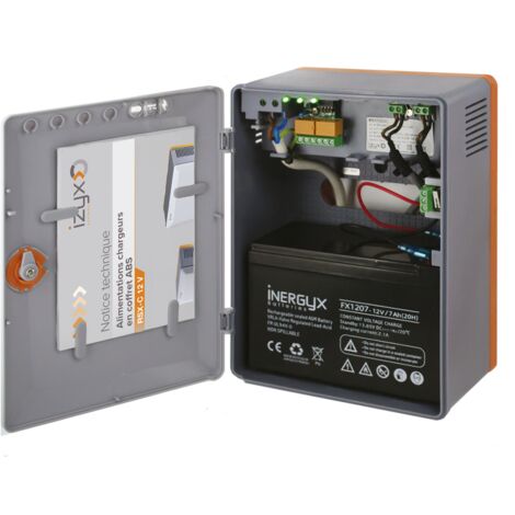 Alimentation secourue 12V DC 13.8V 3A – Coffret ABS pour applications critiques – Sans batterie – Compatible avec batterie FX 1207 – Izyx - rsx1203c