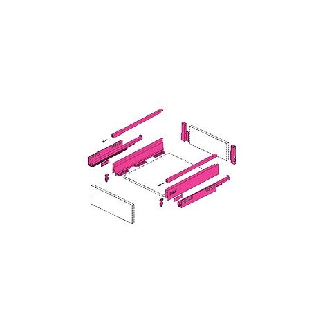 Kits partiels Innotech Atira avec coulisses - silent system 30kg - tiroir casserolier tringles H144 mm - 420 mm - Argent - HETTICH