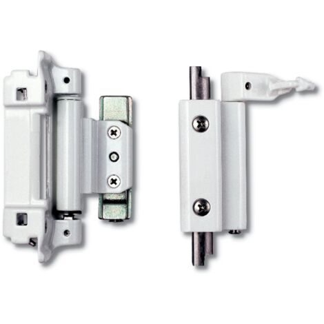 Fapim – Lot de 2 paumelles oscillo-battantes en aluminium blanc RAL 9010 – Réglages horizontal et vertical – Pour profils à gorge européenne