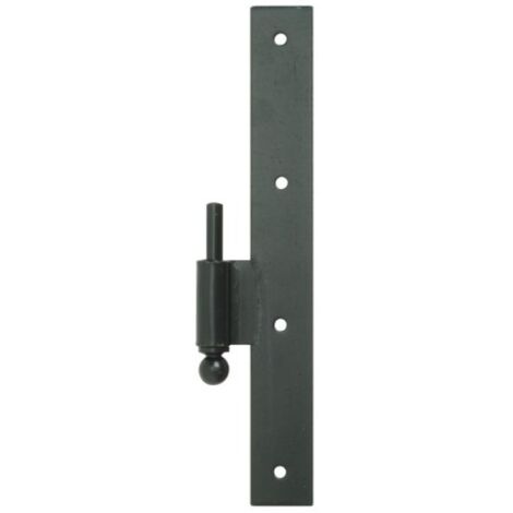 Gond gauche hauteur 500 mm pour paumelles à boule en acier phorétique noir à visser pour volets et portail (1/2)