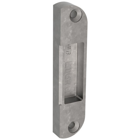 Ferco – Gâche pour crémone 1/2 tour – Zamak traité FerGuard argent® – Dimensions 85 x 18 x 9 mm – E116400001