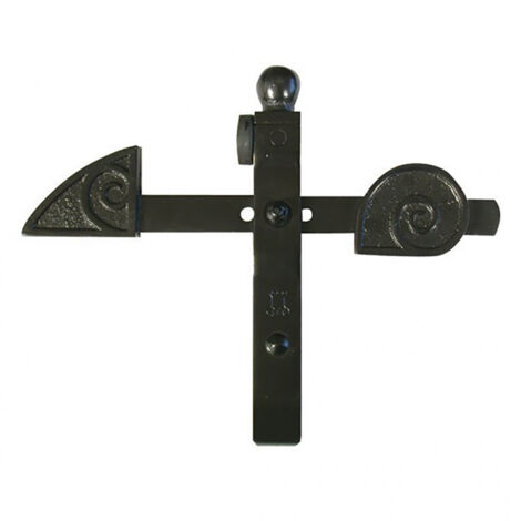 Afbat – Arrêt de portail à bascule à sceller réglable noir – Butée en caoutchouc – Réglage 45 à 60 mm – Longueur 310 mm – Largeur 30 mm (1/4)