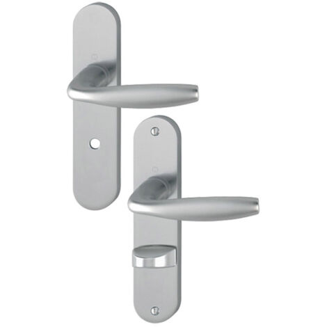 Béquille double sur plaque New York en 165 mm aluminium inox condamnation - HOPPE FRANCE EURL