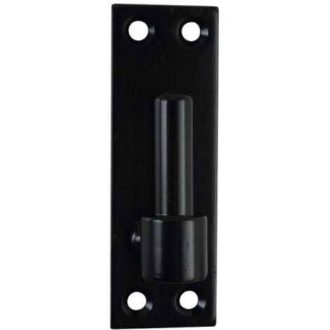 Torbel – Gond de porte sur platine droite Ø20 mm – Acier phorétique noir – 4 trous de fixation fraisés Ø6,5 mm – Dimensions 120 x 40 mm (1/3)