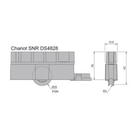Chariot pour châssis coulissant PVC double réglable type 4807 - LA CROISÉE DS
