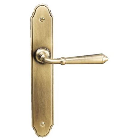 Ensemble rustique sur plaque étroite 245 x 28 mm finition laiton patiné Namur clé I - BOUVET (1/3)