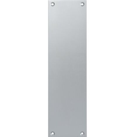Duval – Contre-plaque en aluminium anodisé argent 250x70mm – 4 trous fraisés pour portes palières – Montage esthétique sans poignée