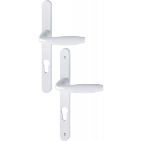 Ensemble sur plaque étroite de 24 mm ligne New York clé I carré de 7 entraxe 70 mm épaisseur porte 58-67 mm blanc 9016 - HOPPE