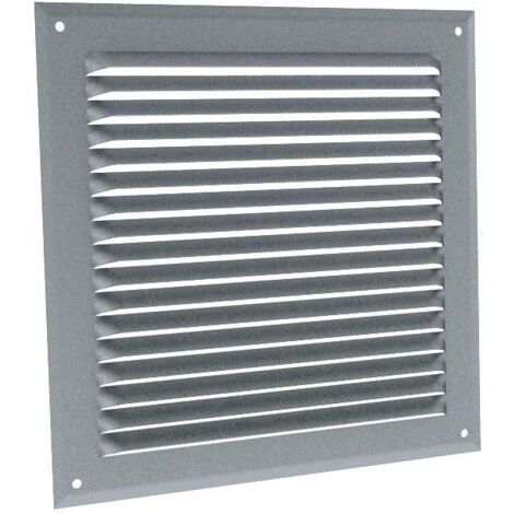Grille d'aération en applique à auvent à visser GA AN en aluminium anodisé argent en 210 x 210 mm - ANJOS VENTILATION