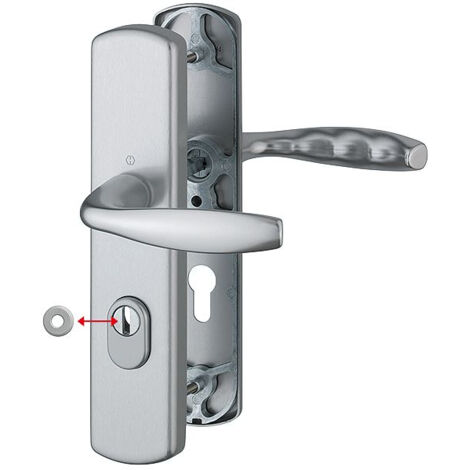 Ensemble de sécurité New York porte 37-42 et 47-52 mm clé I finition aluminium aspect inox - HOPPE FRANCE EURL
