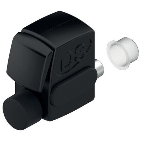 La Croisee Ds – Arrêt de vantail coulissant S'Hestia manuel – Pène en inox Ø 10 mm – Fixation par vis Ø 5 mm – Butée élastomère – Gâche polyamide
