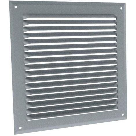 Grille d'aération en applique à auvent à visser GA AN en aluminium anodisé argent en 390 x 400 mm - ANJOS