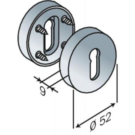 Paire de rosaces clé L ronde R 92S 80 en nylon finition blanc RAL 9016 - NORMBAU