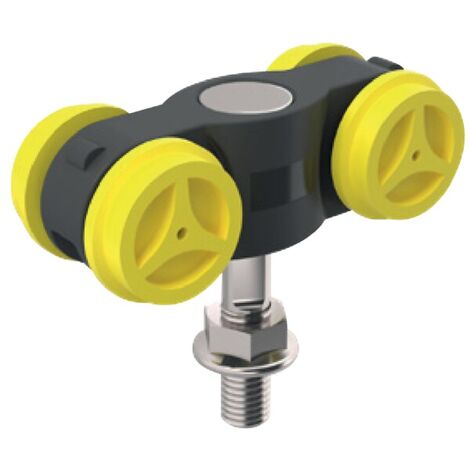 Mantion – Monture inox A2 pour portail – Charge max 80 kg – 4 galets sur roulements à billes – Pour panneaux jusqu'à 80 kg