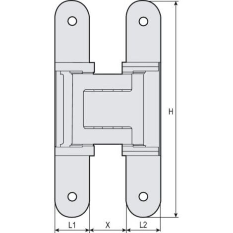 Paumelle Tectus TE 340 3D nickel mat en boîte de 2 - SIMONSWERK