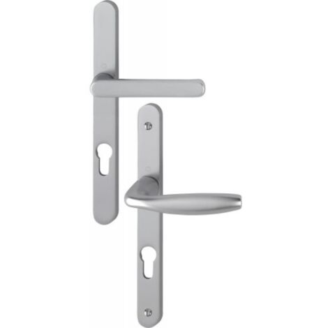 Ensemble de béquille plaque étroite New York - HOPPE AG - Aspect inox - Pour épaisseur de porte de 68 à 77 mmCarré de 7 mm - EA 70 mm