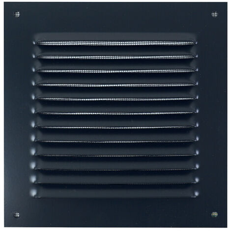 Grille aération VMC 165 x 165 mm – Moustiquaire intégrée – Installation en applique – Gris anthracite RAL 7016 – Autogyre