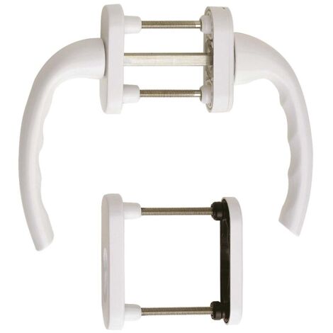 Hoppe – Garniture à saillie normale pour portes fenêtres coulissantes PVC – Aluminium fondu – Fixation invisible – Épaisseur 58 à 63 mm – Coloris blanc 9010