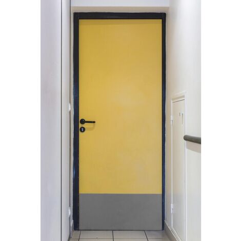 Plaque de protection de bas de porte adhésive. 930 x 350 mm finition noir - WATTELEZ SAS