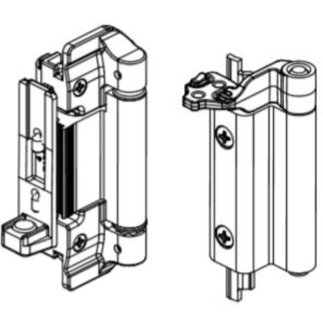 Fapim – Sachet de 2 paumelles oscillo-battant aluminium noir RAL 9005 – Zamak haute résistance – Réglage horizontal et vertical – Dispositif à friction