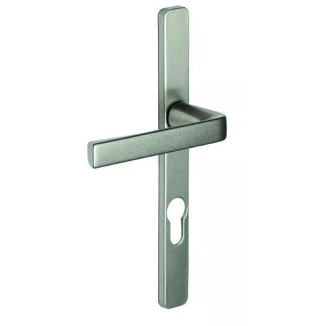 Vachette – Ensemble de béquille plaque étroite Kaza – Aluminium – Finition anodinox – Entraxe 195 mm – Plaque 220 x 24 mm – Carré 7 mm
