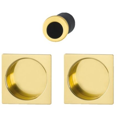 manœuvres encastrées rosace carrée pour porte coulissante intérieure aluminium argent - HOPPE (1/3)