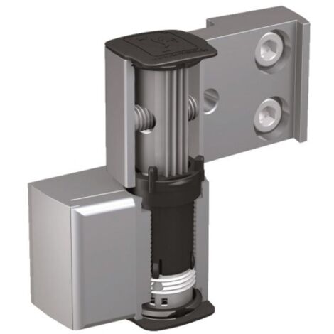 Paumelle 2 lames pour menuiserie aluminium sans fixation axe à 20 mm entraxe 62,5 mm noir mat 9005 - HAHN