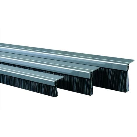 Profil brosse pour bas de porte pré-percé 30870 - Hauteur de brosse : 36 mm - Hauteur de profil : 20 mm - Longueur du profil : 3000 mm - Finition : ALUMINIUM ANODISÉ - ELLEN