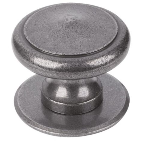 Bouton de porte fixe 47 martelé finition fer patiné cémenté diamètre 75 mm - BOUVET (1/2)
