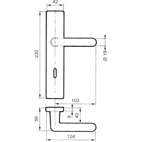 Plaque rectangulaire en polyamide blanche - ARCOLOR 8800 - Pour béquille 710 et 232 clé L - ASSA ABLOY FRANCE BEZAULT