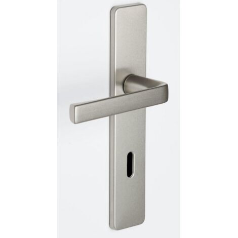Vachette – Plaque pour porte 190 x 42 mm – Entraxe de fixation 165 mm – Argent – Plaque renforcée en polyamide chargé fibre verre