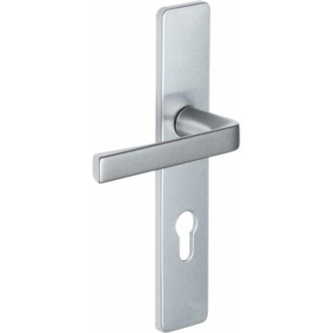 Ensembles sur grande plaque aluminium finition anodinox entraxe 195 mm clé I type Kaza - ASSA ABLOY FRANCE BEZAULT