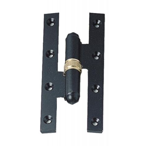 Paumelle acier type Picarde réglable en 160 x 70 bouts ronds epoxy noir gauche - FAURE