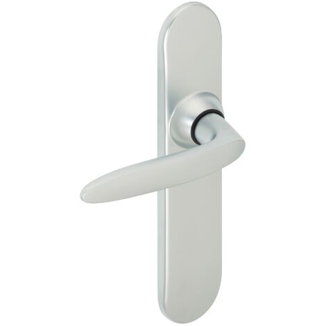 Ensemble de poignées de porte JAZZ EA195 - ASSA ABLOY BEZAULT 195 mm Chromé velours Condamnation + voyant