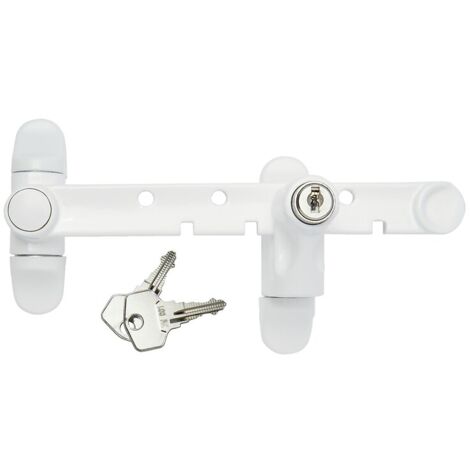 Entrebâilleur limiteur de sécurité type Airlock Plus à clé, réglable sans clé coloris blanc - SOCONA (1/2)