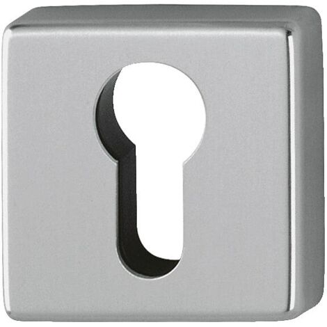 Paire de rosaces de fonction carrées New York finition alu aspect inox clé i - HOPPE