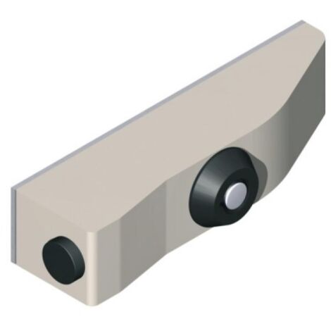 La Croisee Ds – Butée amovible à clé pour système coulissant DS2350 – Aluminium thermolaqué gris RAL 9006 – Fixation sans vis apparente – Conforme norme EN 13 126.5