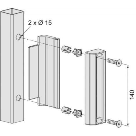Gâche pour portail – Profil carré à partir de 40 mm – Coloris vert pour installation sur profils ronds et carrés – Locinox