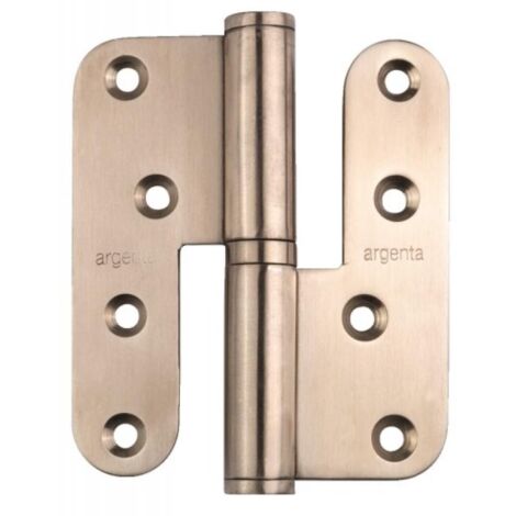 Paumelle menuiserie bois inox brossé à bouts plats, 100x86x3 mm, gauche - ARGENTA (1/2)