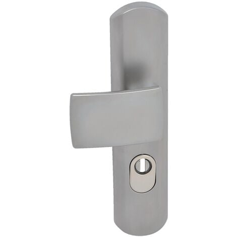 Béquille double sur plaque de sécurité type Muze clé I finition platine - VACHETTE