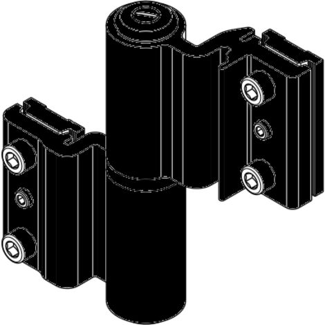 Fapim – Paumelle à clamer aluminium noir pour porte lourde – Charge maximale 120kg – Réglage horizontal ± 1mm – 5511I37