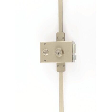 JPM – Serrure multipoint en applique 45mm – Coffre acier bronzé 140x88mm – Clé à fouillot – Axe 55mm – Norme A2P (1/2)