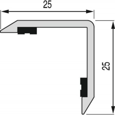 Cornière adhésive de protection d'angle inox satiné 25 x 25 x 1500 mm - DINAC