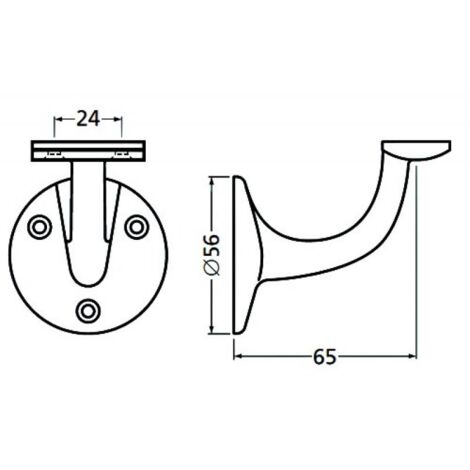 Support de rampe en aluminium à support plat anodisé argent - HERMETA
