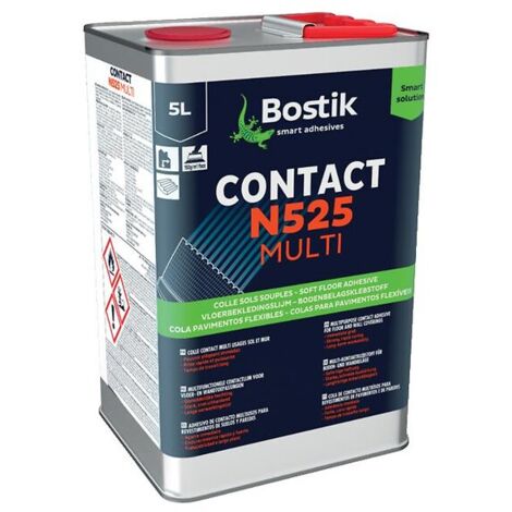 Bostik – Colle néoprène Contact N525 Multi 5 litres – Pour revêtements intérieurs – Adhérence solide et durable – Compatible sols chauffants (1/2)