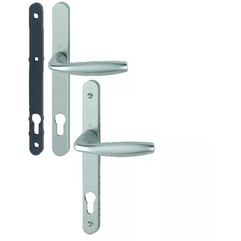 Ensemble de béquille plaque étroite New York - HOPPE AG - Aspect inox - Pour porte 68 à 77 mmCarré de 8 mm - EA 92 mm
