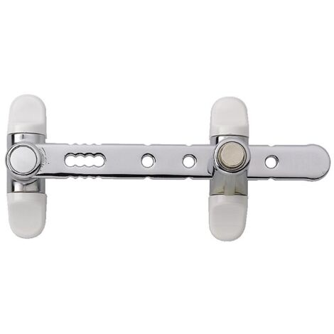 Entrebâilleur de sécurité à bouton poussoir finition chromé pour fenêtres 1 ou 2 vantaux type AIRLOCK - SOCONA